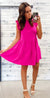 Ultra Pink Babydoll Tiered Dress