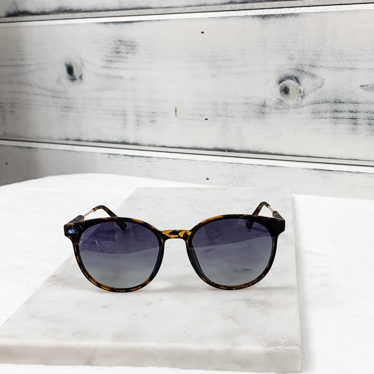 # 6 Aubrie Tortoise Frame/Black Lens Sunglasses