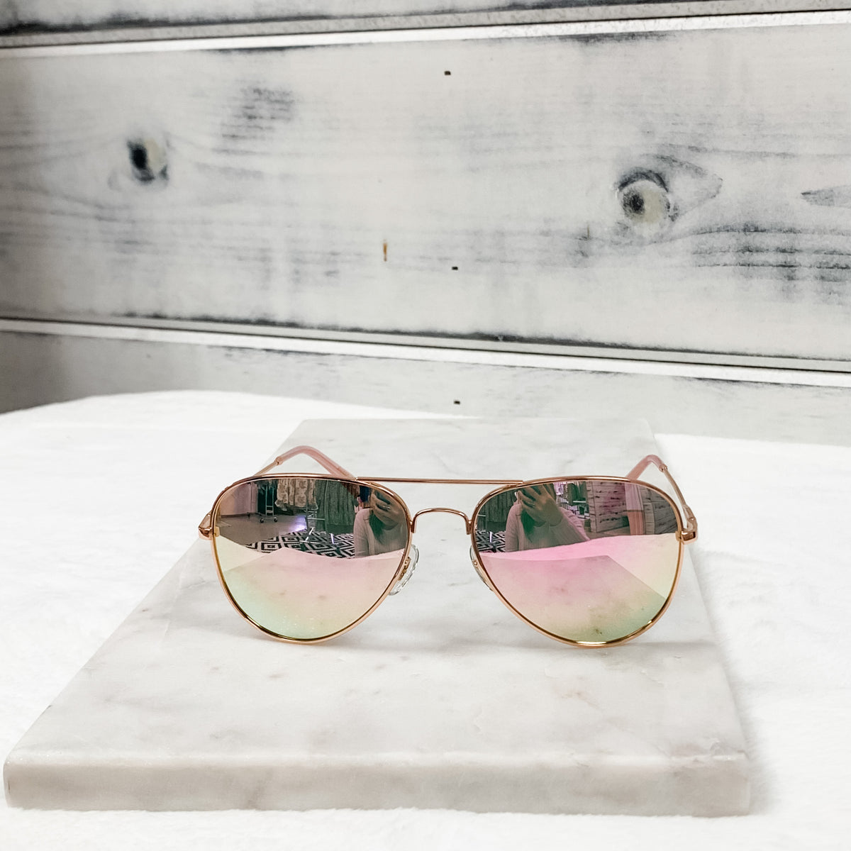 #3 Ellis Aviator Gold Frame/Pink Lens Sunglasses
